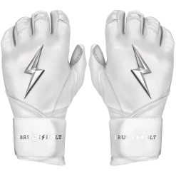 BRUCE BOLT 2021 YOUTH CHROME SERIES LONG CUFF BATTING GLOVES WITH STORAGE BAG