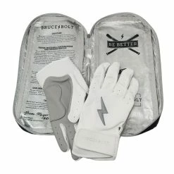 BRUCE BOLT 2021 YOUTH CHROME SERIES SHORT CUFF BATTING GLOVES WITH STORAGE BAG -Hot Sale Baseball Gloves Store bruce bolt premium pro chrome series short cuff batting gloves with storage bag white brucebolt 683261 1080x 16399da1 76ae 458c a059 060c65bbba6c
