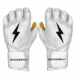BRUCE BOLT PREMIUM PRO LONG CUFF BATTING GLOVES WITH STORAGE BAG